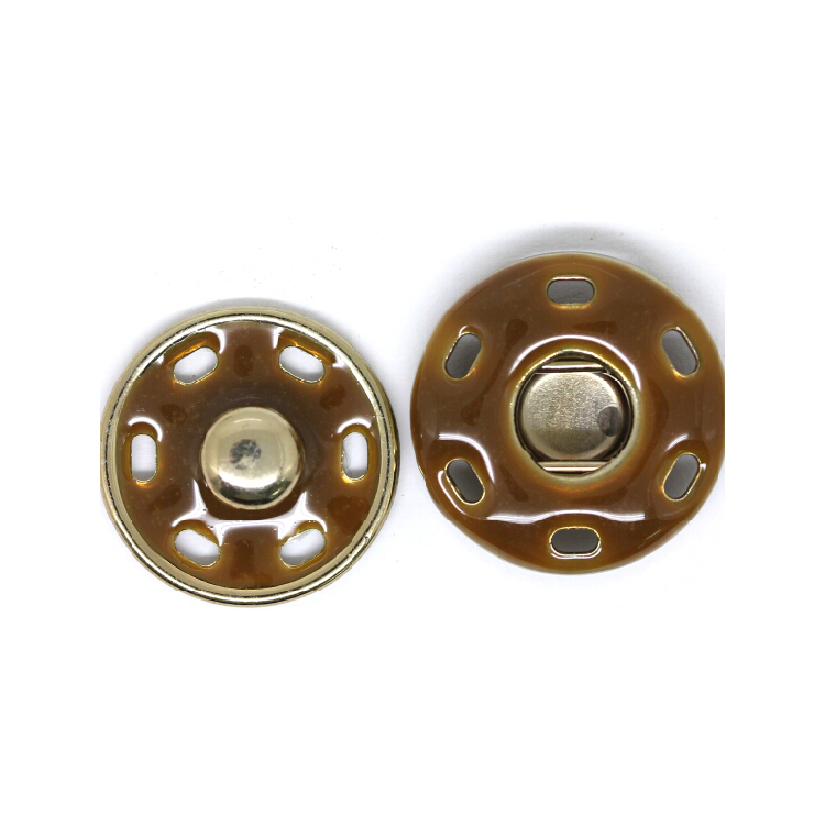 28mm brass 6 hole sew on snap button with expoxy