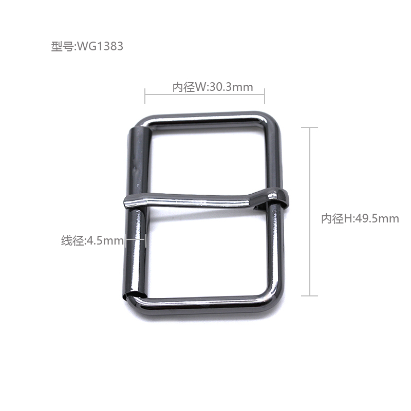 49.5*30.3mm  Alloy Adjuster Buckle With Brass Pin And Roller