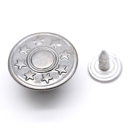WH4264,东莞17mm brass plastic  jean button with embossed star logo生产厂家,广东生产厂商 - 